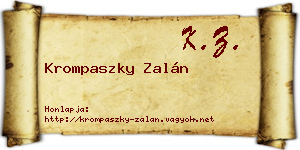 Krompaszky Zalán névjegykártya